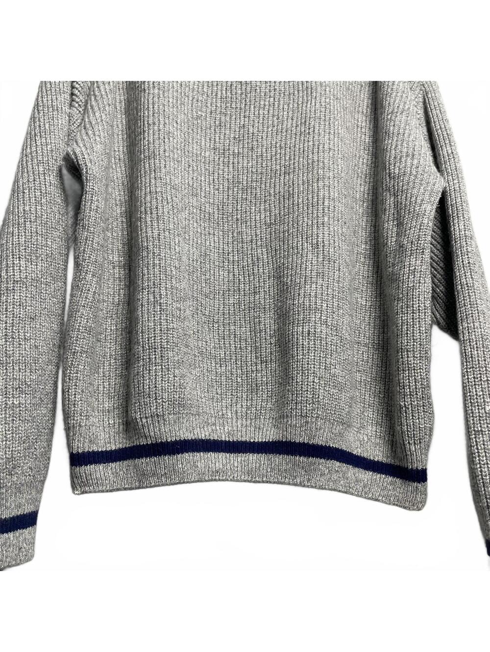 80's Vintage Oshkosh B'gosh Gray Crew Neck Sweater Navy Detail Mens L View 6